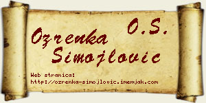 Ozrenka Simojlović vizit kartica